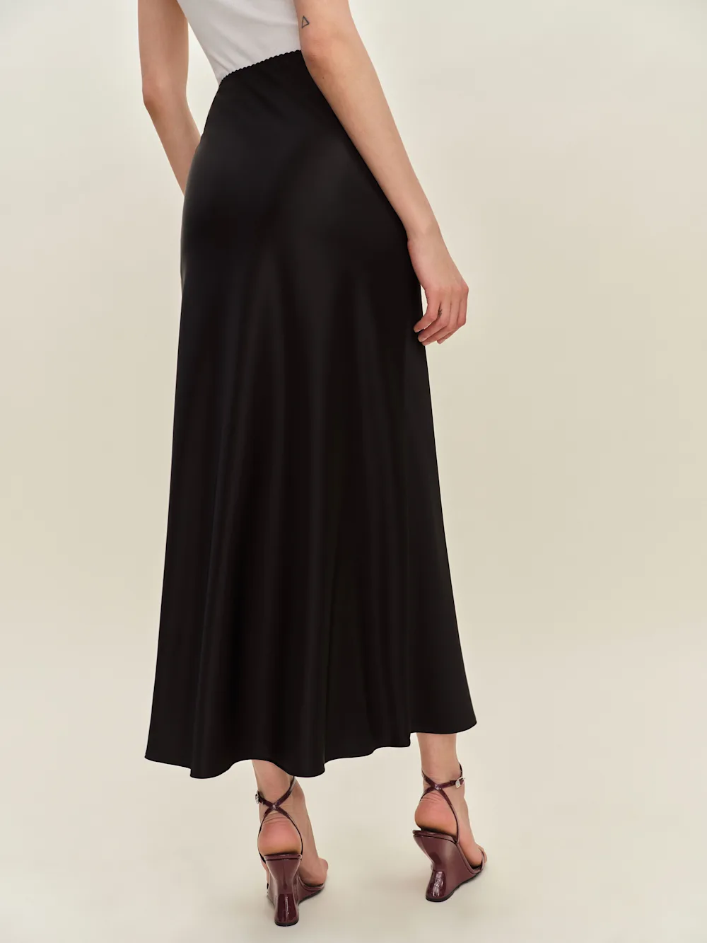 Petites Layla Satin Skirt With Slit 3 Petites Layla Satin Skirt With Slit