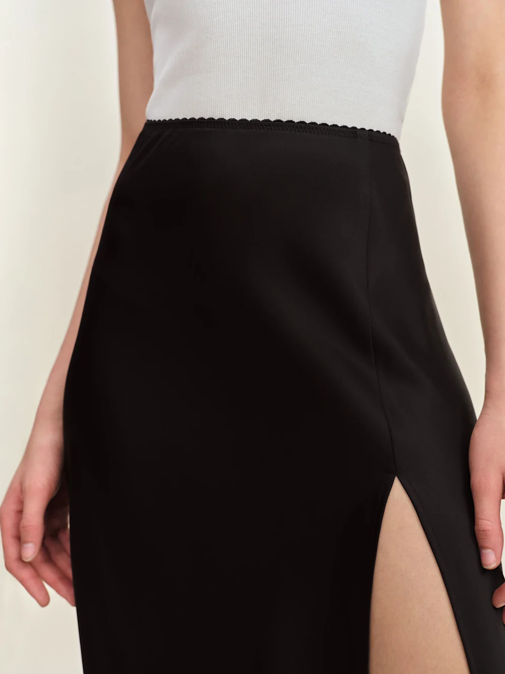 Petites Layla Satin Skirt With Slit 4 Petites Layla Satin Skirt With Slit