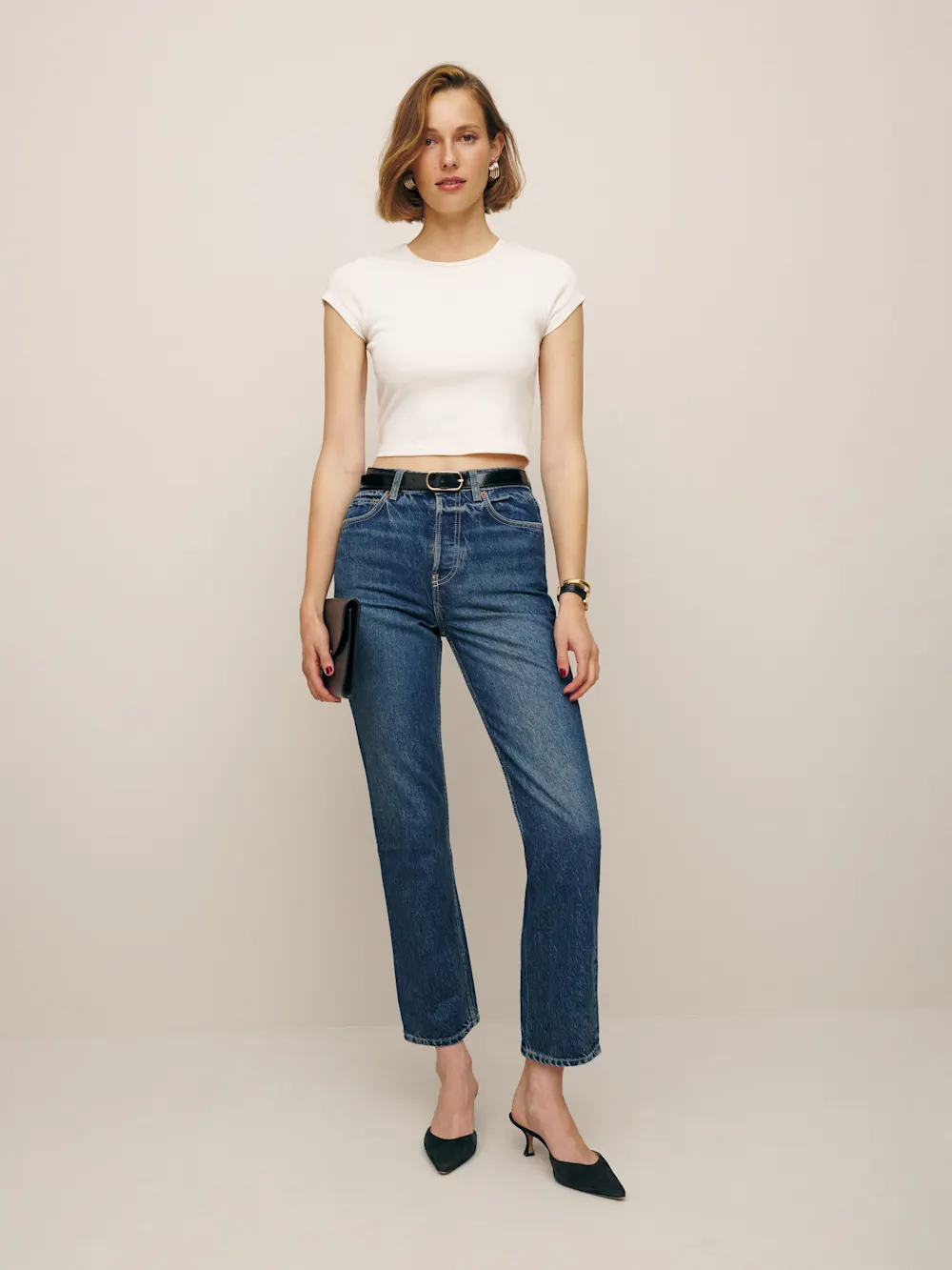 Cynthia High Rise Straight Cropped Jeans 3 Cynthia High Rise Straight Cropped Jeans